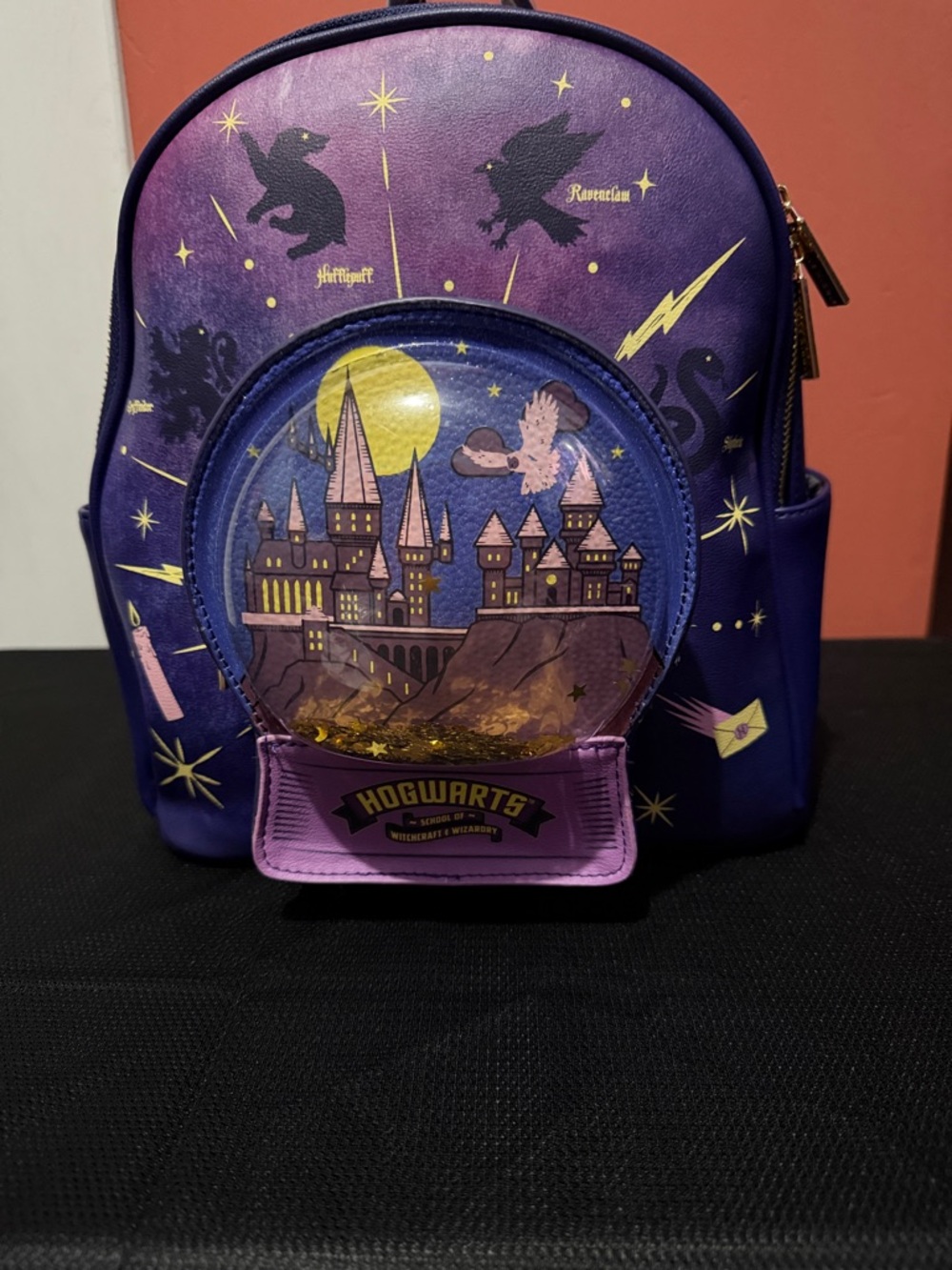 Danielle Nicole Hogwarts Purple Mini Backpack with Castle Shaker